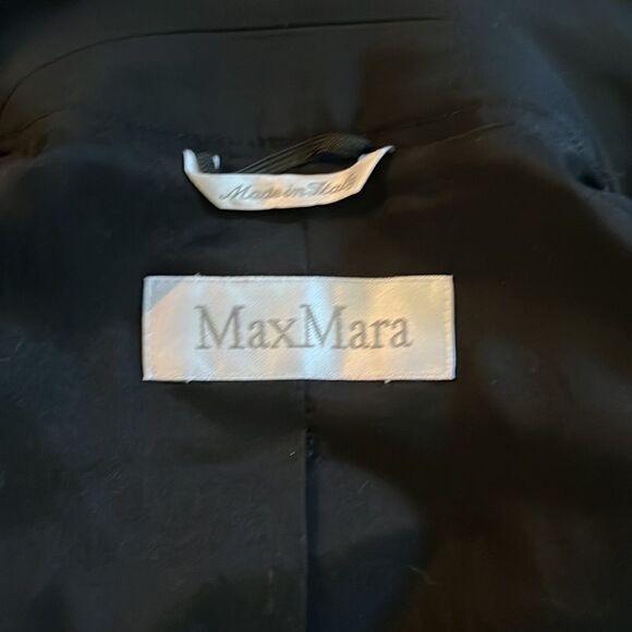 Max Mara black front zipper formal blazer jacket made Italy Sz- 8 - Picture 8 of 13